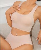 Seamless Bra Set Beige