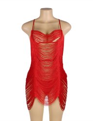 Tassel Hollow Sexy Beach Babydoll