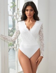 Open Crotch Bodysuit White