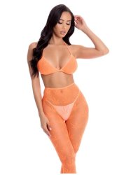 All About Leaf Bra Set Orange, Os