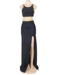 Black Cross-Strapped Gown
