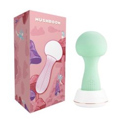 Mushroom Silicone Wand Vibrator - Teal