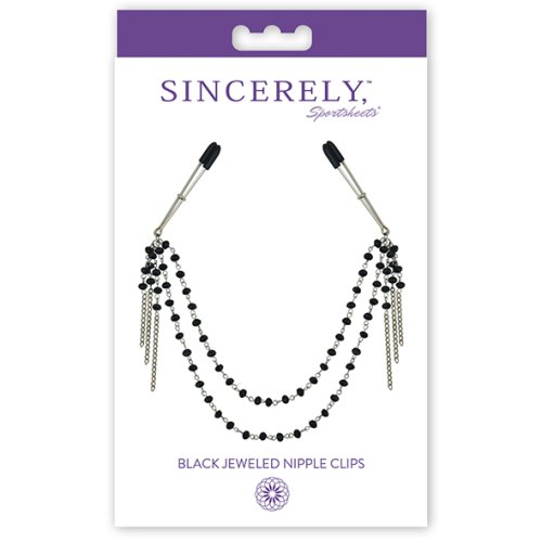 Sincerely Black Jeweled Nipple Clips