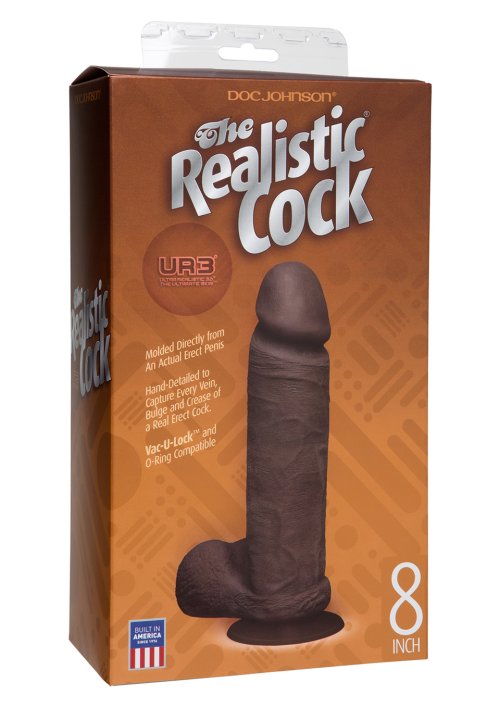 The Realistic Cock Ur3 8 Inch Brown