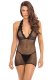 Take Me Fishnet Mini Dress Black