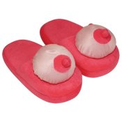 Pink-coloured BOOBS slippers