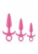  Buttplugs With Pull Ring - Pink Set 