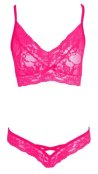 Cottelli Lace Bra Set - Pink