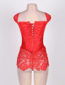  Faux Leather and Venice Lace Corset M 