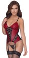  Corset with Straps - Red & Black 