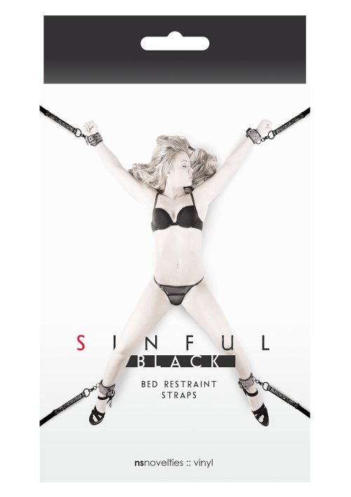 Sinful Bed Restraint Straps Black