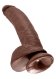  Cock 9 Inch W/ Balls Brown 