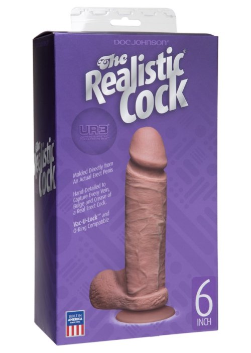 The Realistic Cock Ur3 6 Inch Brown