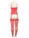  Red Fishnet Garter Dress - M 