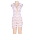  Crocheted Lace Hollow-Out Chemise Dress - XL 