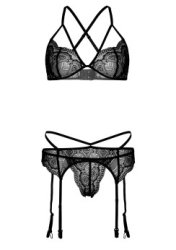 4PC Garter Lingerie Set