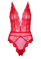 Deep-V Lace Teddy