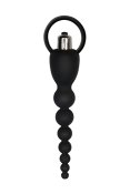 A&E Vibrating Silicone Anal Beads Black