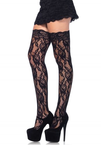  Rose Lace Stockings O/S 