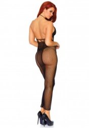 Halter Duel Net Backless Dress O/S