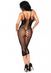 Seamless Net and Lace Dress O/S