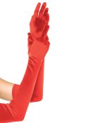 Extra Long Red Satin Gloves