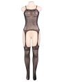  Heart Cut Out Suspender Bodystocking - M 