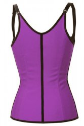 Purple 4 Steel Boned Latex Waist Trainer Vest