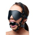  Kinky Adjustable Harness With Blindfold And Ball Gag 
