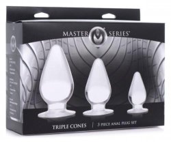 Triple Cones Anal Plug Set Of 3 - Clear