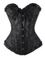  Satin Silky Lace Ruffule Steel Hook Corset 