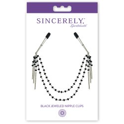 Sincerely Black Jeweled Nipple Clips