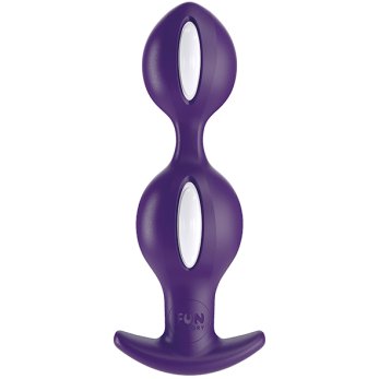  B Balls Duo Anal Plug with Motion White Violet 