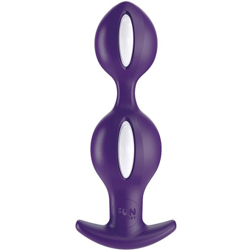 B Balls Duo Anal Plug with Motion White Violet