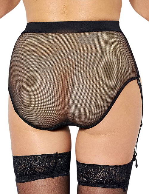 High Waist Side Garter Fishnet