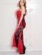  Red Long Strapless Dress 