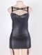  Front Criss Cross Leather Dress 