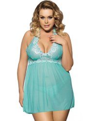 Light Blue Camisole Babydoll And Thong Set