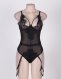  Black Eyelash Lace Teddy Lingerie 