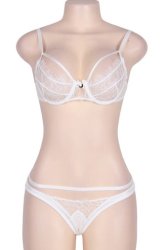 Eyelash Lace Girdle Bra Set