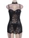  Commanding Black Collared Chemise 