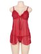  Draping Mesh And Lace Babydoll Set 