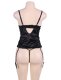  Lace Stitching Bustier Lingerie with Mask 