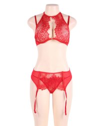 Bed Of Roses Bra Set Red