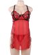  Elegant Red Lace Sexy Babydoll 