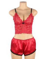 Lace Trim Sets Red