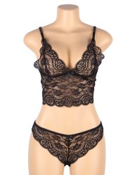 Lace Trim Sets Black