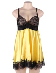 Eyelash Lace Stitching Babydoll