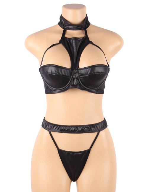 Exquisite Choker Neck Bra Set With Underwire