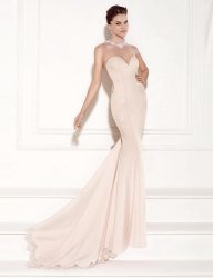 Apricot Transparent Gauze Evening Dress